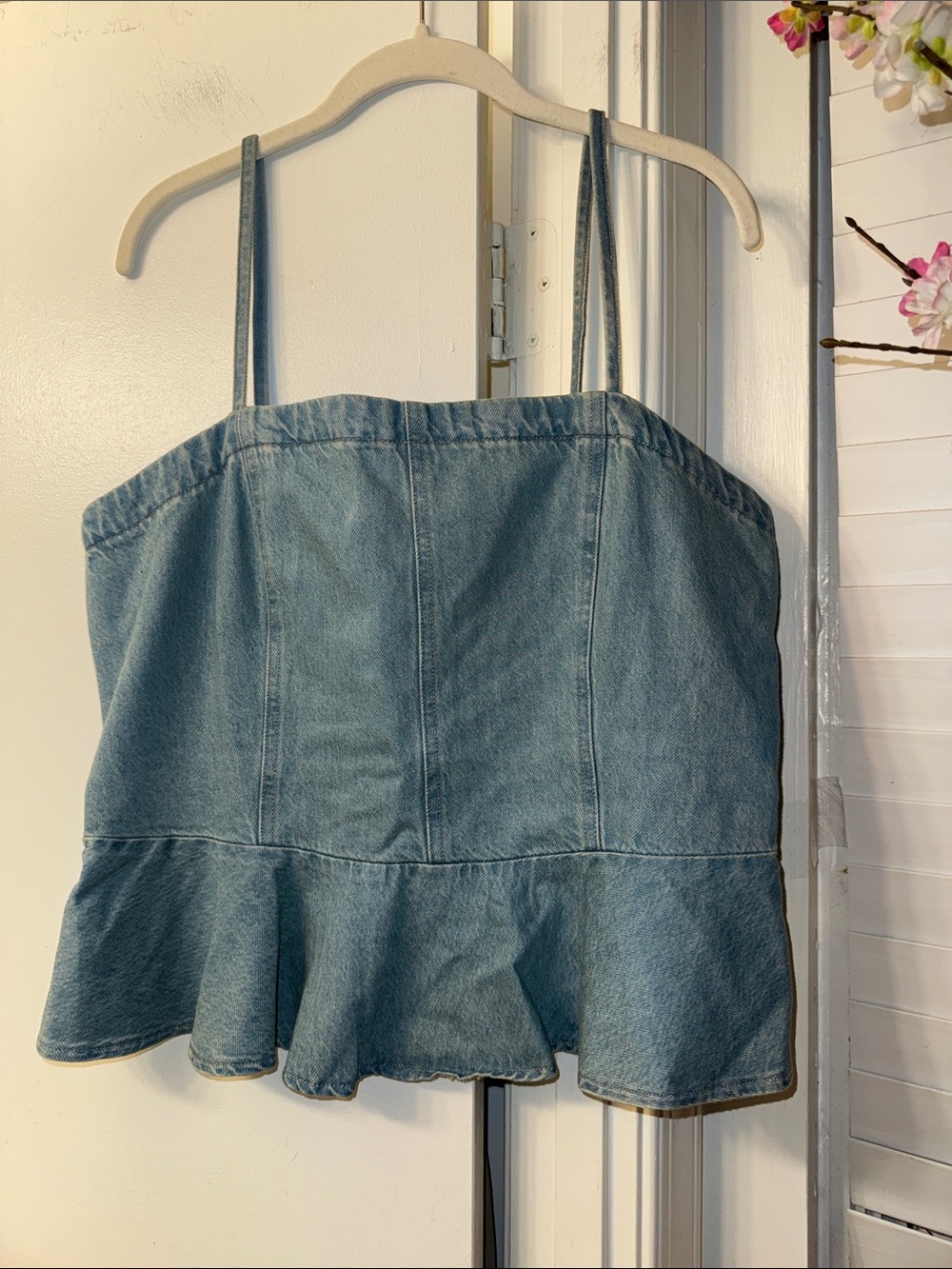 Levi's Light Blue Denim Peplum Cami
